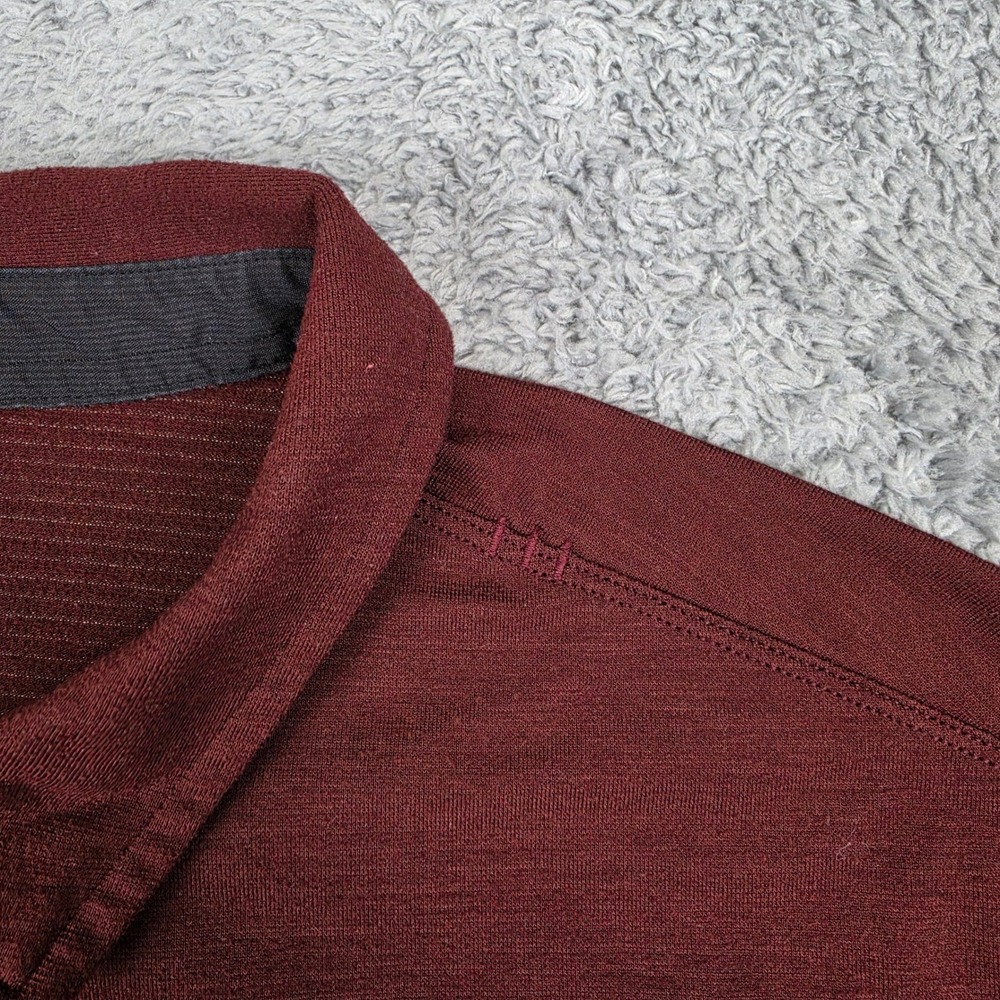 Lululemon Evolution Polo Shirt Mens M Burgundy Heathered Short Sleeve Athletic - Picture 5 of 10